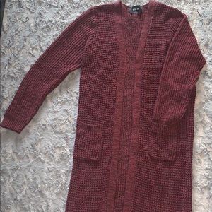 Knitted Burgundy Cardigan